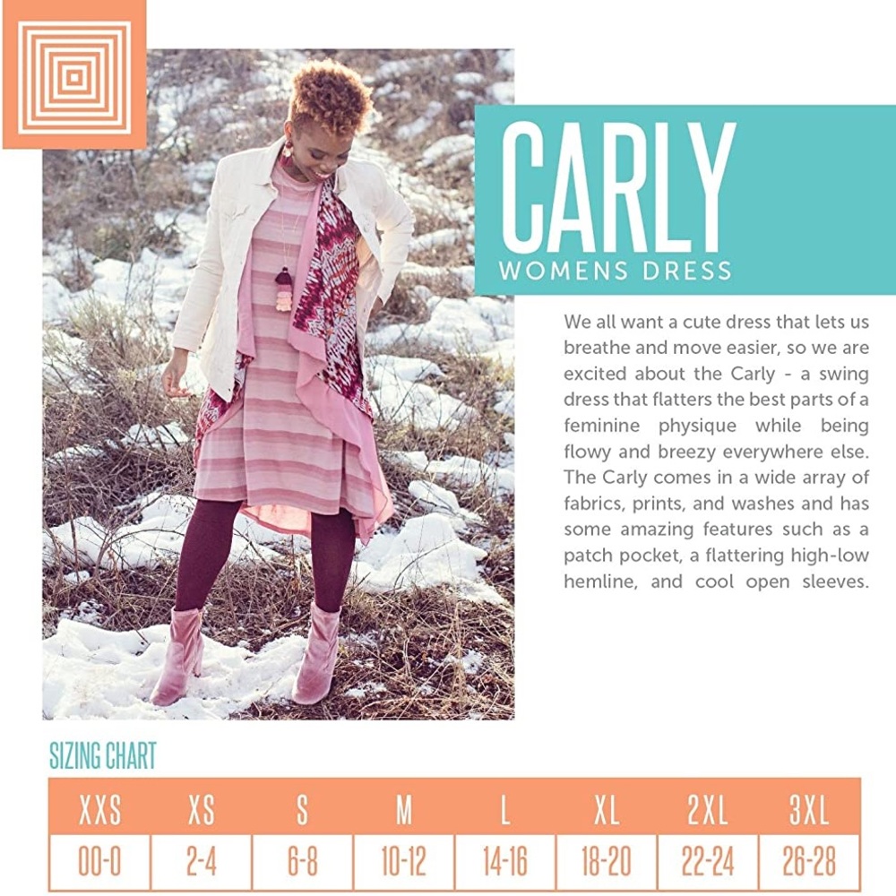 LULA ROE Mauve Striped Carly Dress